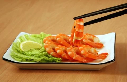 Cooked shrimps Stock Photos