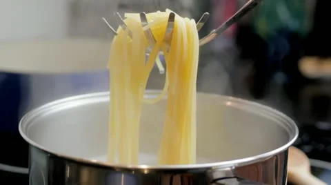 Cooked Spaghetti Stock Footage 12733362