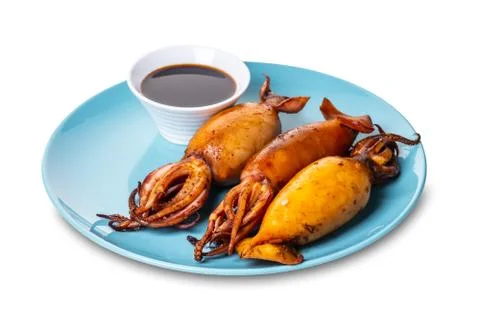 Cooked squid close-up Stock Photos