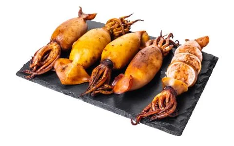 Cooked squid close-up Stock Photos