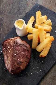 Cooked steak meal Stock Photos