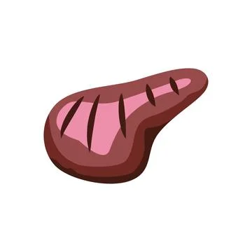 Cooked steak or meat cut icon drawing Stock Illustration