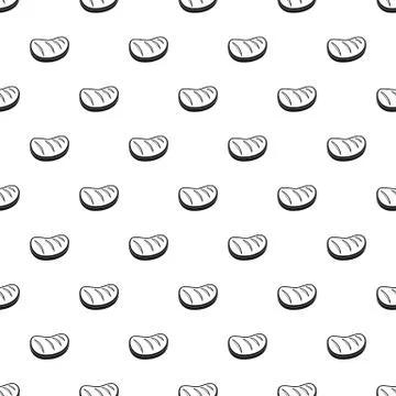 Cooked steak pattern seamless vector Stock Illustration