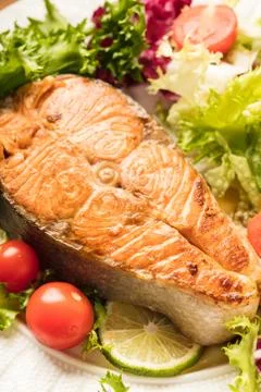 Cooked steak red fish Stock Photos