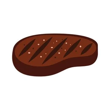 Cooked Steak on a White Background Ready to Be Served With Side Dishes and .. イラスト素材