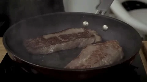 Cooked steaks Stock Footage 79507404