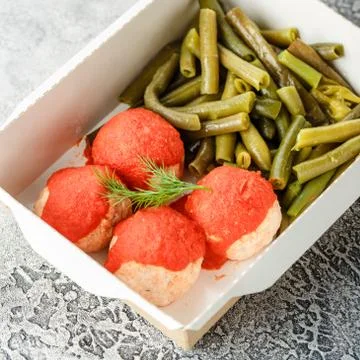 Cooked string beans Stock Photos