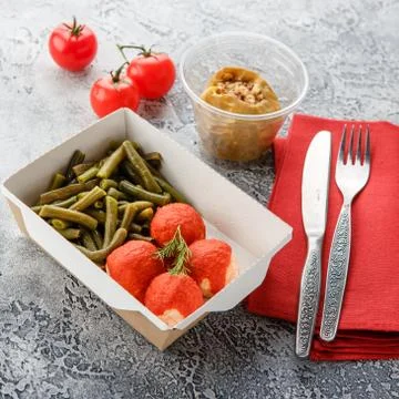 Cooked string beans Stock Photos