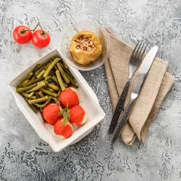 Cooked string beans Stock Photos