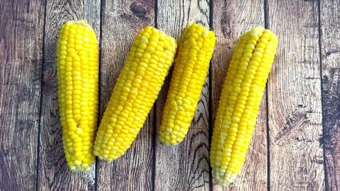 Cooked sweet corn Stock Footage 247857674