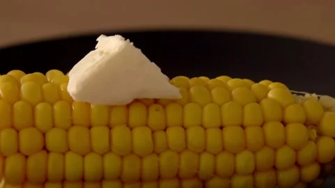 Cooked sweetcorn - homemade cooked corn Stock Footage 137917000