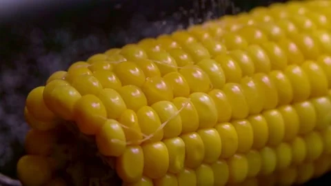 Cooked sweetcorn - homemade cooked corn Stock Footage 137917229