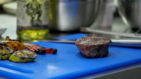 Cooked Vegetables are on the Table Stock Footage 132166001