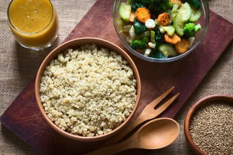 Cooked White Quinoa Stock Photos