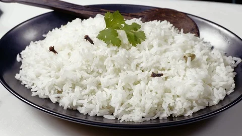 Cooked White Rice 스톡 동영상 122704755