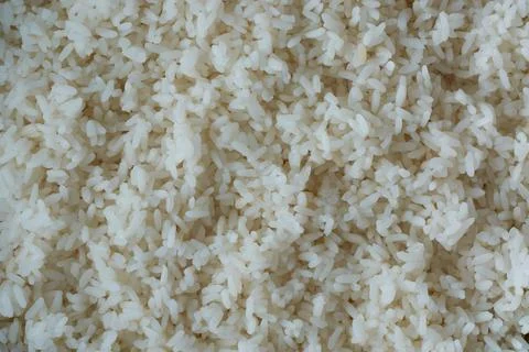 Cooked white rice, full frame background Stock Photos