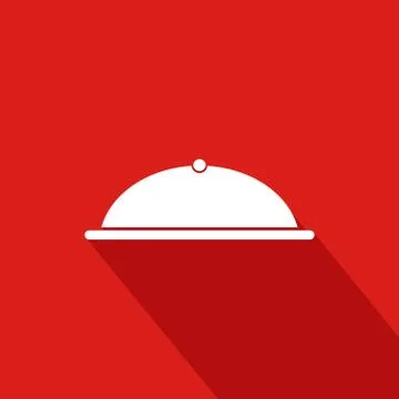 Cooker Flat Icon  With Red Background Stock Illustration