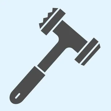 Cooker hammer solid icon. Meat beating and cooking tool. Home-style kitchen Stock Illustration