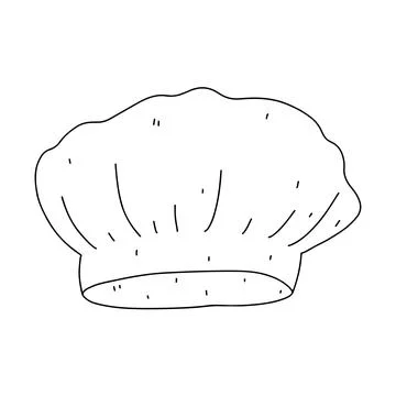 Cooker hat in hand drawn doodle style. Chef headwear. Traditional bakery or.. Stock Illustration