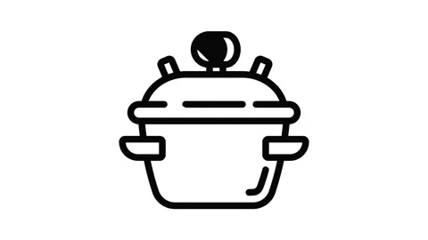 Cooker icon animation Stock Footage 152643612
