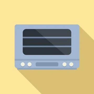 Cooker oven icon flat vector. Electric convection stove Illustrazione stock