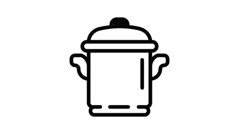 Cooker pot icon animation Stock Footage 152643634