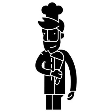 Cooker restaurant chef  icon, vector illustration, sign on isolated background Illustration
