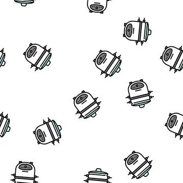 Cooker rice device vector seamless pattern Stock Illustration