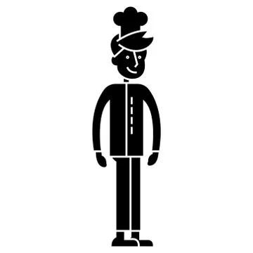 Cooker young, bartender  icon, vector illustration, sign on isolated background Stock Illustration