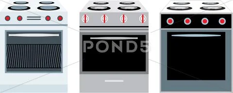 Cookers. three different kinds Stock Illustration