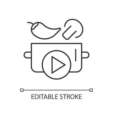 Cookery show linear icon Stock Illustration