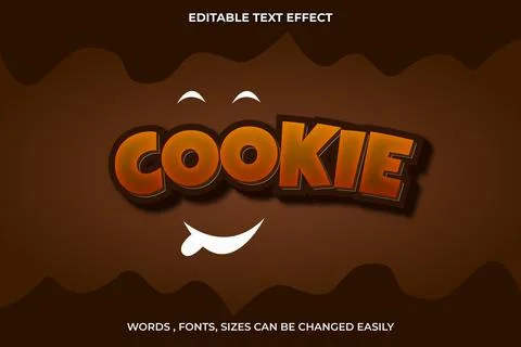 Cookie 3d editable text effect Illustrazione stock