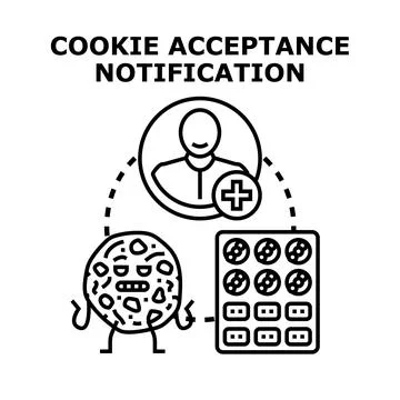 Cookie acceptance notification concept vector illustration Stock Illustration