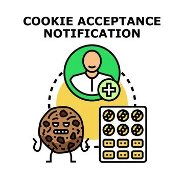 Cookie acceptance notification concept vector illustration Stock Illustration