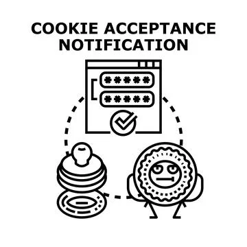 Cookie acceptance notification data privacy concept 스톡 일러스트