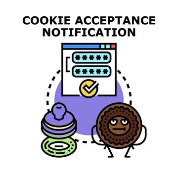 Cookie acceptance notification data privacy concept 库存插图