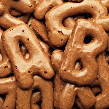 Cookie alphabet background Stock-Fotos