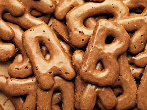 Cookie alphabet background Stock-Fotos