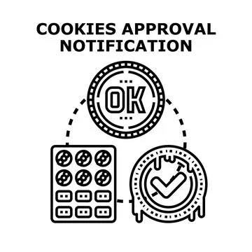 Cookie approval notification concept for web privacy Stock Illustration