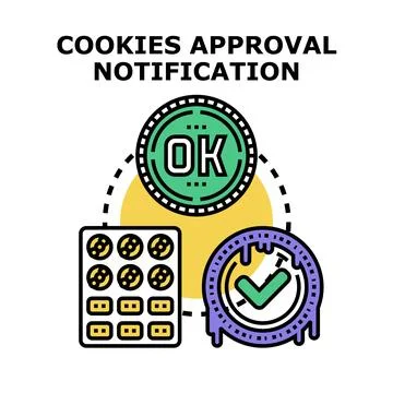Cookie approval notification concept for web privacy Stock Illustration