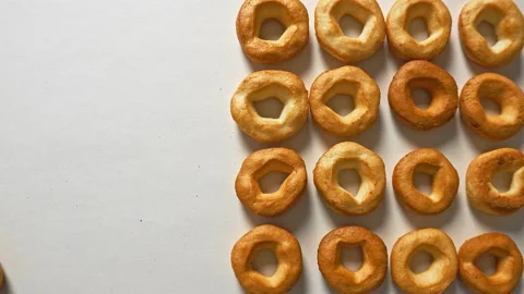 Cookie bagel animation stop motion Stock Footage 143620351