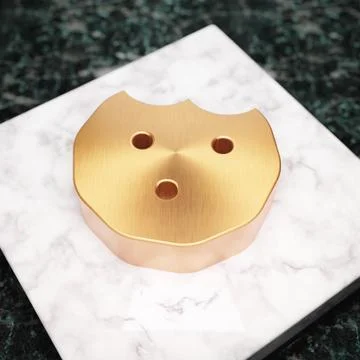 Cookie Bite icon. Bronze Cookie Bite symbol on white marble podium. Stock Illustration