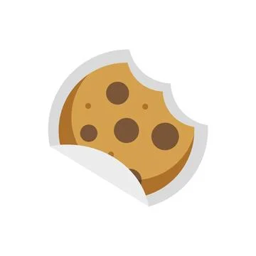 Cookie bite sticker golden. Vector Stock Illustration