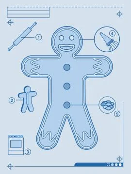 Cookie blueprint Stock Illustration