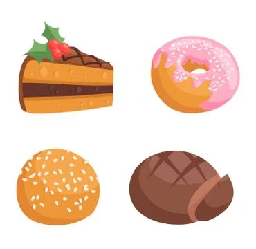 Cookie cakes isolated vector Stock Illustration