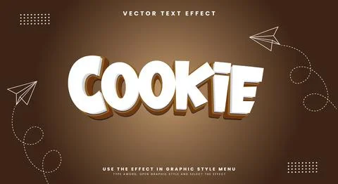 Cookie Cartoon Style Editable text effect template Stock Illustration
