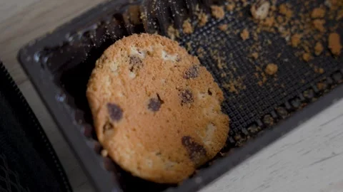 Cookie close up on tray, baked dessert background for food advertising and snack Vidéo 333635748