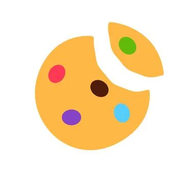 Cookie with colorful candy and missing bite. Stock Illustration