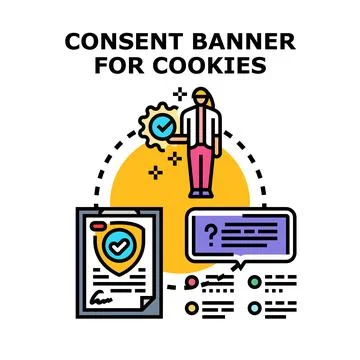 Cookie consent banner concept user data privacy Stock Illustration