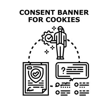Cookie consent banner concept user data privacy Stock Illustration